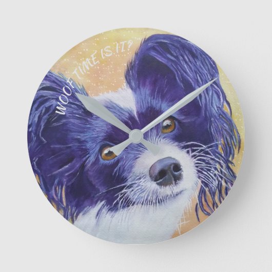 白黒PAPILLON ラウンド壁時計 (正面)