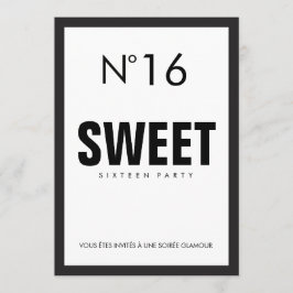 白黒PARISテーマSWEET SIXTEEN16パーティー 招待状