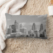 白黒Phillyの超高層ビル ランバークッション (ブランケット)