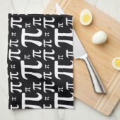 白黒Piパターン キッチンタオル (四つ折り)