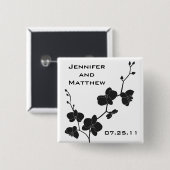 白黒Pinを-結婚している蘭 缶バッジ (正面&裏面)