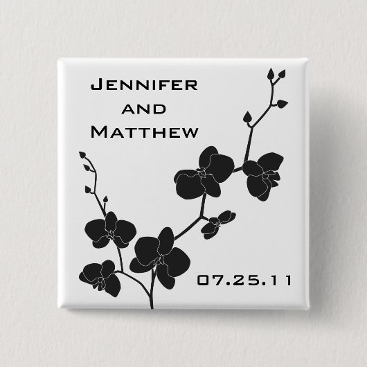 白黒Pinを-結婚している蘭 缶バッジ (正面)