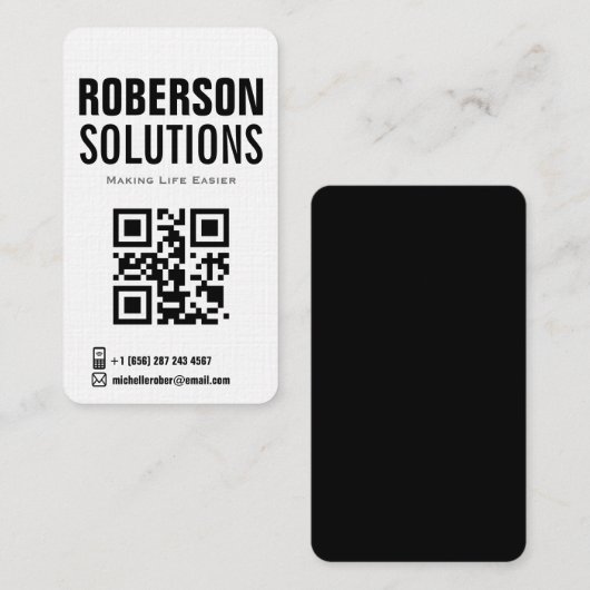 白黒qrコードのオンはっきりしたデザイン 名刺 (正面/裏面)