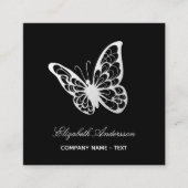 白黒QRコードバタフライ スクエア名刺 (正面)