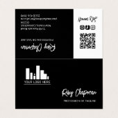 白黒QRコードフォトソーシャルメディアのアイコン 名刺 (外部フラット)