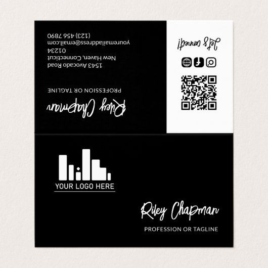 白黒QRコードフォトソーシャルメディアのアイコン 名刺 (外部フラット)