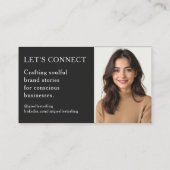 白黒QRコードプロフェッショナルロゴ写真 名刺 (裏面)