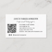 白黒QRコードプロフェッショナル写真家 名刺 (裏面)