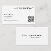 白黒QRコードミニマル名刺 名刺 (正面/裏面)