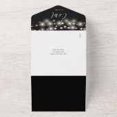 白黒QRコードメイソンジャースライツ結婚ズ オールインワン招待状 (外側)