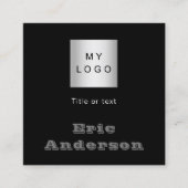 白黒QRコードロゴ スクエア名刺 (正面)