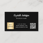 白黒qrコード企業のロゴ ロイヤリティカード (裏面)