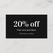 白黒qrコード業務 割引カード (正面)