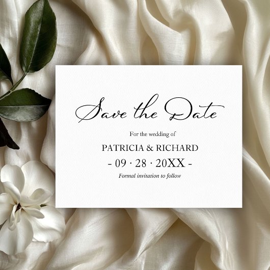 白黒QRコード結婚式の日付の保存 ポストカード