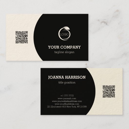 白黒QRコード 名刺 (正面/裏面)