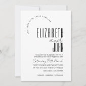 白黒QRコードRSVPミニマリストフォト結婚ズ 招待状 (正面)