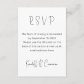 白黒QRコードRSVP 結婚's エンクロージャーカード (正面)