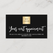 白黒QRビジネスロゴアポイントメントカード 割引カード (正面)