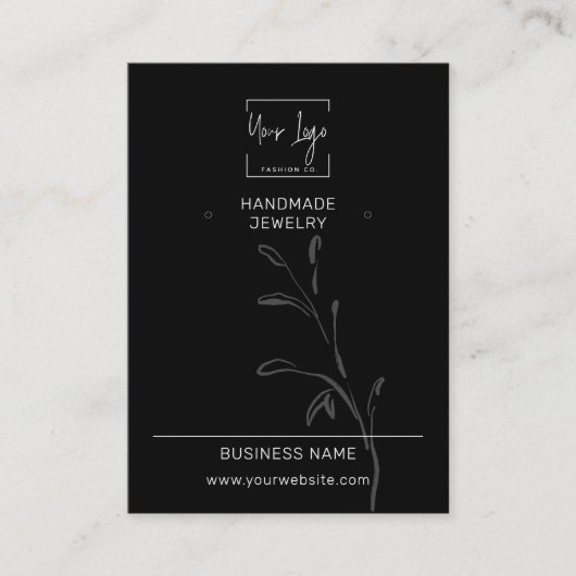 白黒QRファッションジュエリー表示カード コーリングカード (正面)