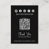 白黒QRファッションジュエリー表示カード コーリングカード (裏面)