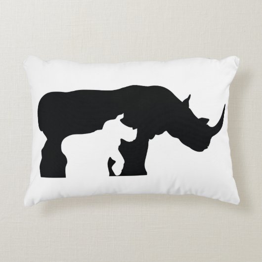 白黒Rhino アクセントクッション (正面)