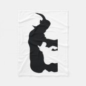 白黒Rhino フリースブランケット (正面)