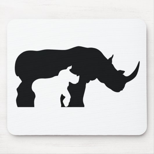 白黒Rhino マウスパッド (正面)