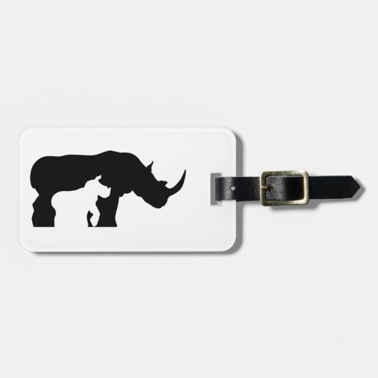 白黒Rhino ラゲッジタグ (正面横)