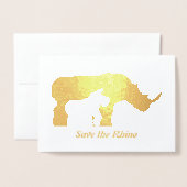 白黒Rhino 箔カード (封筒付き正面)