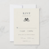 白黒RSVPとMeets Enclosure Card 出欠カード (正面)