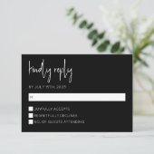 白黒RSVPカーモダンド 招待状 (スタンド正面)