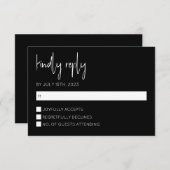 白黒RSVPカーモダンド 招待状 (正面/裏面)