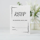 白黒RSVPコンテンポラリー 出欠カード (スタンド正面)