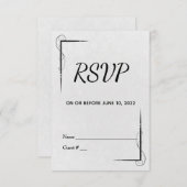白黒RSVPコンテンポラリー 出欠カード (正面/裏面)