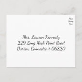 白黒RSVPダマスコウェディング/パーティー インビテーションポストカード (裏面)