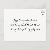 白黒RSVPハート結婚披露宴の応答 インビテーションポストカード (裏面)