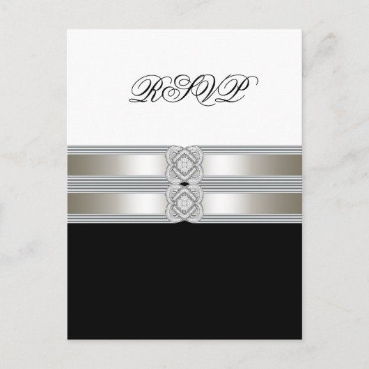 白黒RSVPポストカード インビテーションポストカード (正面)