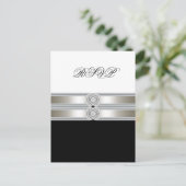 白黒RSVPポストカード インビテーションポストカード (スタンド正面)