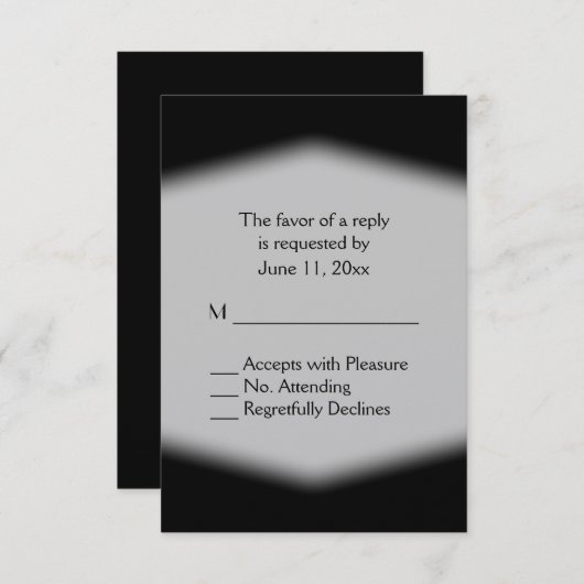 白黒RSVP 出欠カード (正面/裏面)