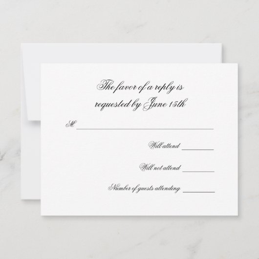 白黒RSVP 出欠カード (裏面)