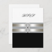 白黒RSVP 出欠カード (正面/裏面)