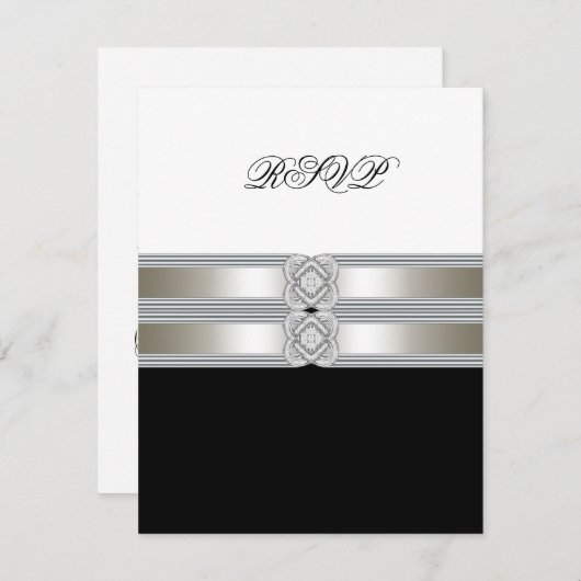 白黒RSVP 出欠カード (正面/裏面)