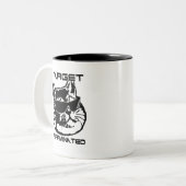 白黒Sci-Fi猫ミーム ツートーンマグカップ (正面左)