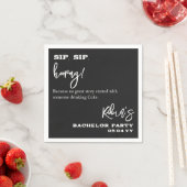 白黒Sipホレイバチェラーパリーグルーム スタンダードカクテルナプキン (インサイチュ)