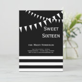 白黒Sweet sixteen招待状 招待状 (スタンド正面)