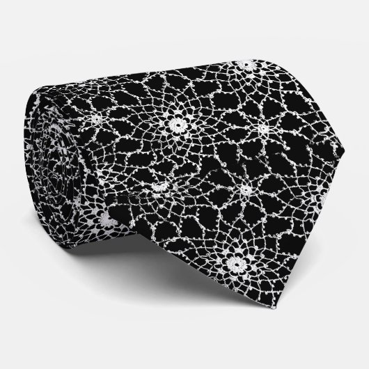 白黒Tattedのレースのタイ ネクタイ (ロール)