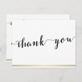 白黒Thank Youポストカード金ゴールド行 ポストカード (正面/裏面)
