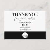 白黒Thank You Businessロゴパッケージ エンクロージャーカード (正面)