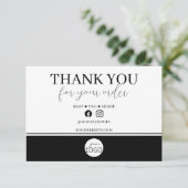 白黒Thank You Businessロゴパッケージ エンクロージャーカード (スタンド正面)