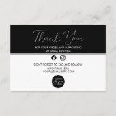 白黒Thank You Businessロゴパッケージ エンクロージャーカード (正面)